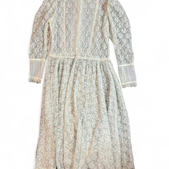 Vintage Gunne Sax Lace Prairie Dress – Victorian Cottagecore size small/medium - Picture 5 of 7